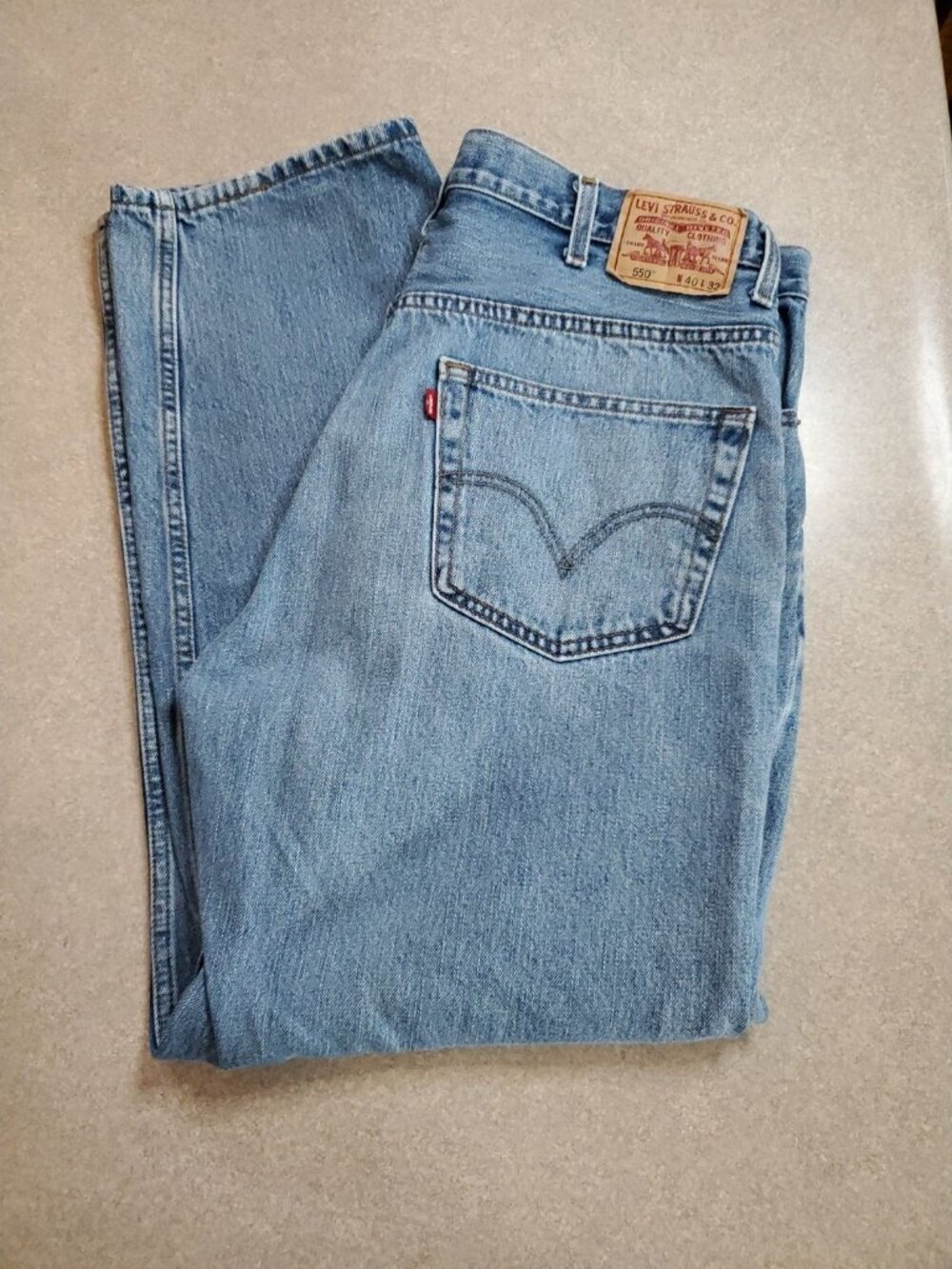 Levi's 550 Jeans Men's 40x30 Relaxed Fit Blue Denim Classic 90s Y2K Distressed
